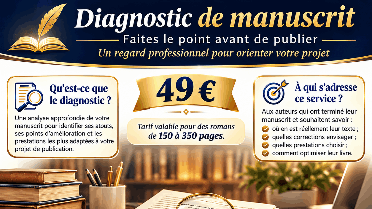 Diagnostic de manuscrit : l'analyse de votre roman par un romancier professionnel